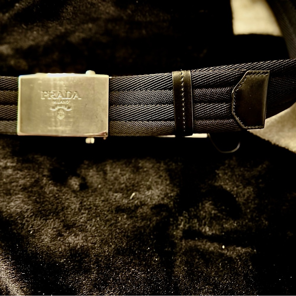 Prada Silver and Black Men's Belt Bag